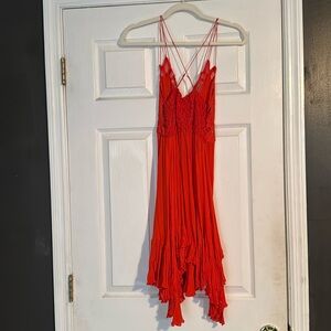 Free People Adella Mini Dress - “Audacious” orange